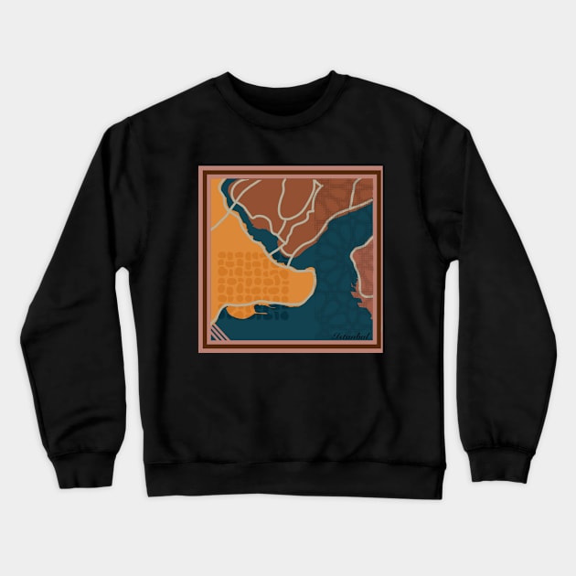 Istanbul map Crewneck Sweatshirt by sadallahch